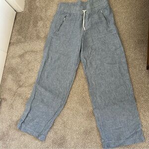 Athleta Cabo Linen Wide Leg Pant - Chambray Blue - Size 12